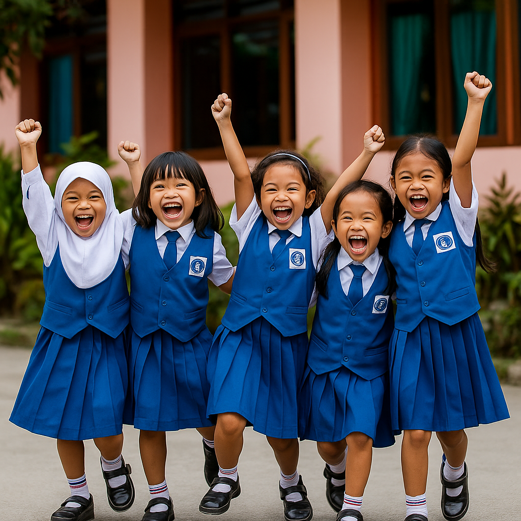 Happy Kindergarten Students